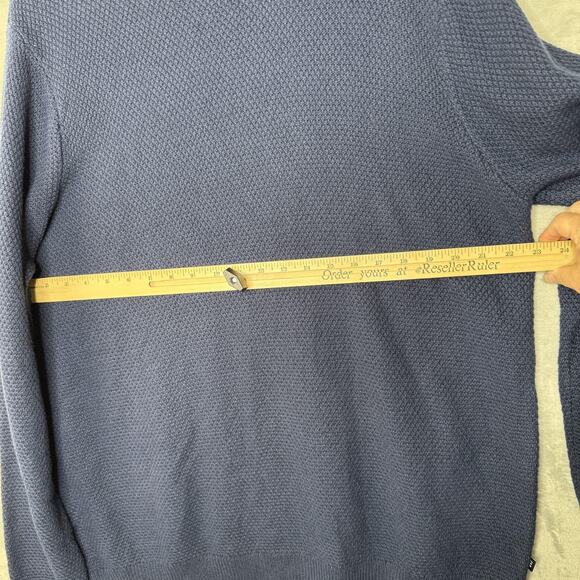 GAP Sweater Mens Extra Large Navy Blue Textured Knit Crewneck Pullover Casual - Picture 7 of 9